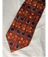 Robert Talbott Omaggio Tie Red Blue Yellow Design Hand Sewn Silk - $14.02 CAD