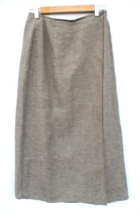 St Michael from Marks &amp; Spencer Ebony Mix Linen Wrap Front Midi Skirt US 8 UK 12 - £22.50 GBP