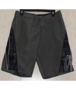 NEW MENS O&#39;NEILL GRAY W/ PLAID BOARD SHORTS   SIZE 30 - $25.20