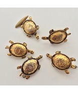 5 Turtles Turtle Tortoise Vintage Brass Cufflinks Studs 4 Parts Needs re... - $53.79 CAD