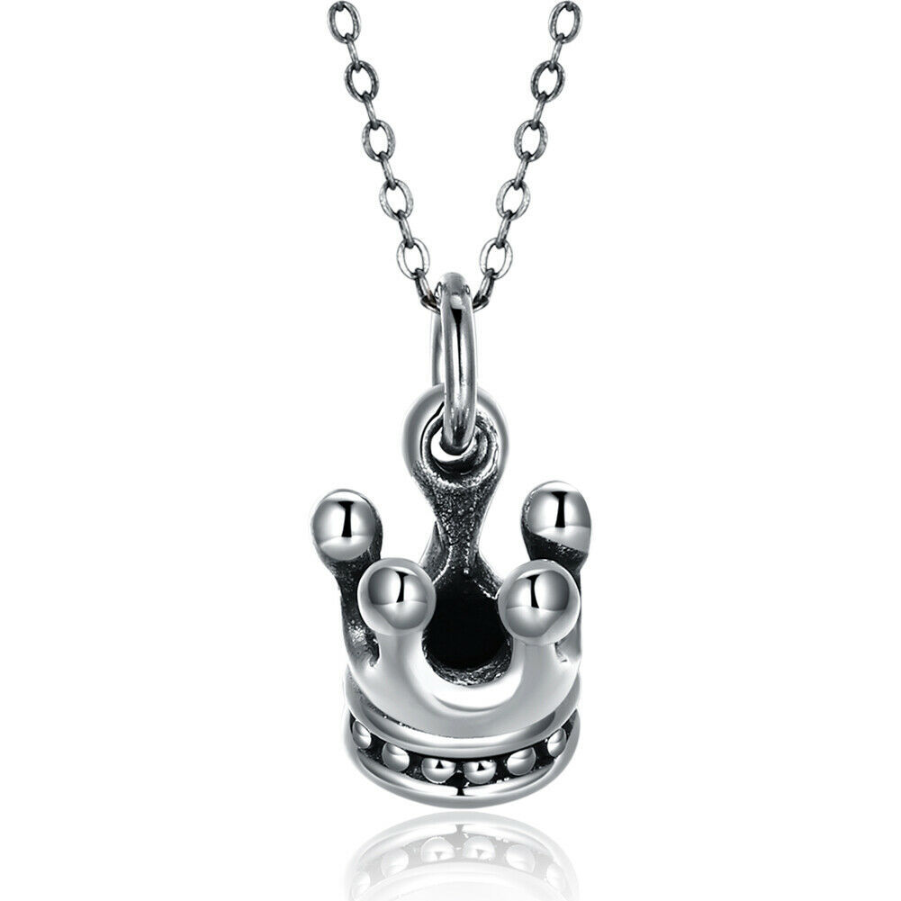New Avon Sterling Silver CZ Claddagh Necklace 18" Chain Irish Heart Hands Crown - £15.62 GBP