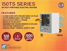 Tpi 150TS 750/1500 W 120V Electric Portable Heater - £242.59 GBP
