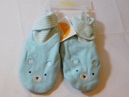 Gymboree Baby Size 3 Boy&#39;s Crib Shoe Booties Socks 15GY DEC SP Blue Bear... - £10.16 GBP