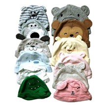 Lot 12 Baby Hats Animal Pattern Beanies Sizes NB, 0-3 Months, OS Dolls - $12.89