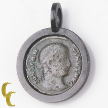 Ancient Roman Coin In Silver Antiqued Bezel Pendant 3.9 Grams - £273.56 GBP