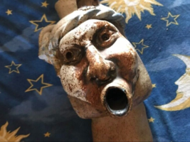 1971OUTSIDER Tramp Folk Art Pottery Face Jug Rutledge Tulsa Artist Sculpture Odd - £140.17 GBP