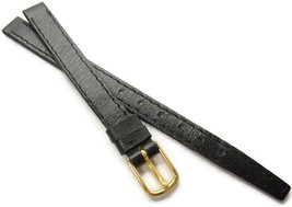 Gilden Ladies 8 mm Classic Calfskin Black Stitched Leather Watch Band - £11.09 GBP