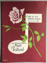 6th ANNUAL PHILADELPHIA MUSIC FESTIVAL vintage program June 16, 1950 Din... - $14.84
