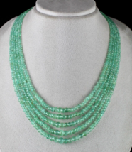 Certified Natural Emerald Beads Round 5L 353 Ct Colombian Gemstone Old Necklace - £2,933.45 GBP