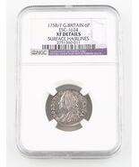 1758/7 Great Britain Sixpence Silver Coin XF Details NGC 6 Pence KM-582.2 - $4,908.73 MXN