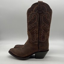 Dan Post Womens Brown Leather Embroidered Pull On Western Boots Size 6 M - £39.41 GBP
