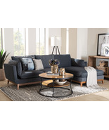 Hesper Modern Dark Gray Fabric Right Facing Sectional Sofa - $22,873.04 MXN