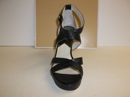 Michael Kors Size 6 M Evie Platform Black Leather Sandals New Womens Shoes - £86.25 GBP