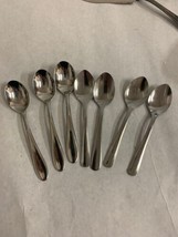 Random Lot of 7 Vintage Small Spoons, 7 pieces, sugar spoons, Stainless Steel - £10.95 GBP