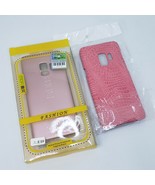 2 Hard Cell Phone Cases For Samsung Galaxy S9 Pink Faux Snake &amp; Rose Gol... - $9.99