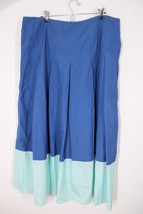 Boden XL/18? Blue Beatrice Colorblock Pleated Flare Midi Skirt T0151 - £17.27 GBP