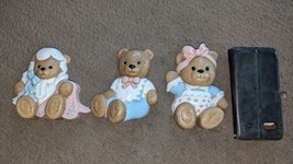 Vintage Burwood Bears Wall Plaques Set 3 USA Homco 3312-1 3312-2 3312-3 (1994) - £13.30 GBP