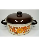 Inlasa Enamelware 5qt Stock Pot Made in Spain 70-80&#39;s Mid Century Harves... - £22.72 GBP