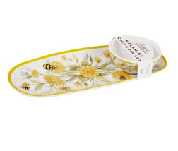 Sweet Bee 40903 Chip &amp; Dip Tray 15 x 6 Bowl 4.75 x 2&quot; Melamine - $29.60