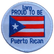 Proud To Be Puerto Rican Patch Blue &amp; White 3&quot; - £7.17 GBP