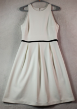 Donna Morgan Sheath Dress Womens Size 4 White Sleeveless Round Neck Back Zipper - £12.77 GBP