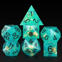 D&amp;D Dice Set, Handmade Sharp Edge 7 Piece Dnd Dice With Gift Case For Dungeons A - £28.76 GBP