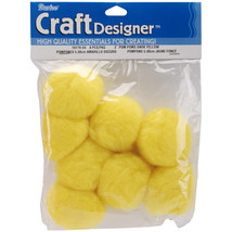Darice Pom Poms   Yellow   2&quot; Size   8/ Pack - £12.66 GBP