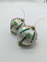 Set Of (2) Vintage Christmas Holiday Handmade Push Pin Ornaments 2 1/2&quot; - $14.51 CAD