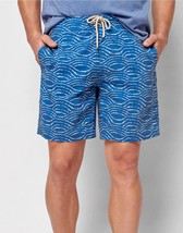 Faherty Men&#39;s Classic Boardshorts Blue Geometric 7&quot; Drawstring Pockets 3... - $51.41