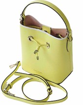 NWB Kate Spade Eva Small Bucket Yellow Limelight Leather WKRU6736 $329 Gift Bag - £90.20 GBP