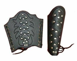 Leather Arm Guards Medieval Roman Greek Bracers Viking Men at Arms Reinf... - £36.45 GBP