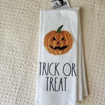 Rae Dunn Kitchen Towels, set of 2, Happy Halloween Trick or Treat image 3