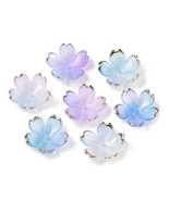 50 Flower Bead Caps Translucent Acrylic Blue Ombre Floral Jewelry Suppli... - €4,24 EUR