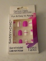 Sassy&amp;Chic Fashion Nails 3 x 12 Pieces (without glue) New. Free Shipping - £19.84 GBP