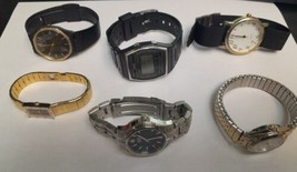 LOT OF 6 WATCHES QUARTZ WITH NEW BATTERIES RUNNING - $143.55