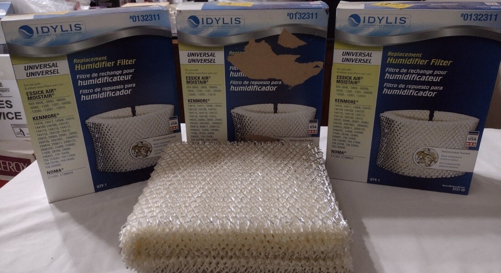 3 Pack IDYLIS #0132311 Universal Replacement Humidifier Filter EF21-ID Kenmore - £26.98 GBP