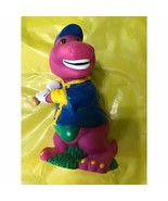 Vintage Barney Dinosaur Bat Piggy Coin Bank Hard Plastic Stopper - $17.42