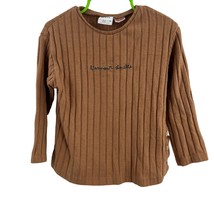 Zara Brown Long Sleeve Ribbed Top Size 2-3 Year - £10.65 GBP