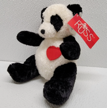 Russ Berrie Love Panda Heart Plush Valentines Day - New! - £15.37 GBP