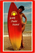 South Padre Island Surfer Girl Postcard Risque 90&#39;s 80&#39;s Pinup beach - £7.23 GBP