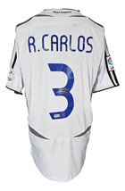 Roberto Carlos Unterzeichnet Real Madrid Fußball Trikot Bas - £220.97 GBP