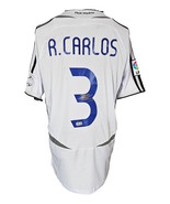 Roberto Carlos Unterzeichnet Real Madrid Fußball Trikot Bas - £225.38 GBP