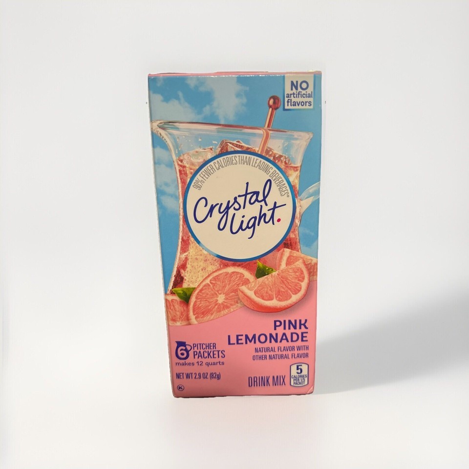 Crystal Light Sugar-Free Pink Lemonade Powdered Drink Mix 6 Count Pitche... - $7.91