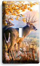 Whitetail Deer Buck Autumn Forest 1GANG Light Switch Wall Plate Cabin Room Decor - £8.15 GBP