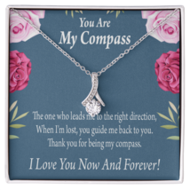 To My Girlfriend  My Compass Alluring Ribbon Necklace Message Card - £53.40 GBP+
