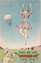 Things Are Sure Looking Up For Me Military Paratrooper Humor Postcard E03 - $3.99