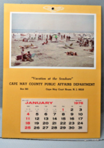 1976 Cape May Calendar Cape May Court House NJ Seashore Scene  Unmarked - $17.60