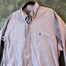 Ralph Lauren Button Up Shirt Mens 2XL XXL Purple Classic Fit Preppy Pony... - $13.89