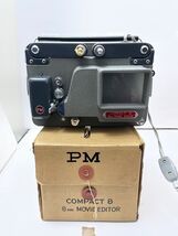 VINTAGE PM Compact 8 8mm Movie Editor Gray With Box RARE Movie Prob Japan - $84.95