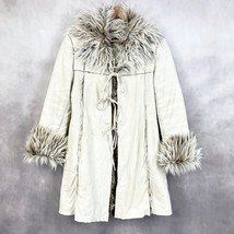 Esisto di Conbipel Penny Lane Coat Womens Medium Faux Fur Afghan Boho Hippie - $58.49